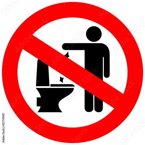 No toilet littering sign