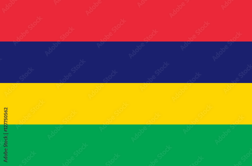 Fototapeta premium eps 10 vector Mauritius flag. Mauritian flat style flag with colorful stripes