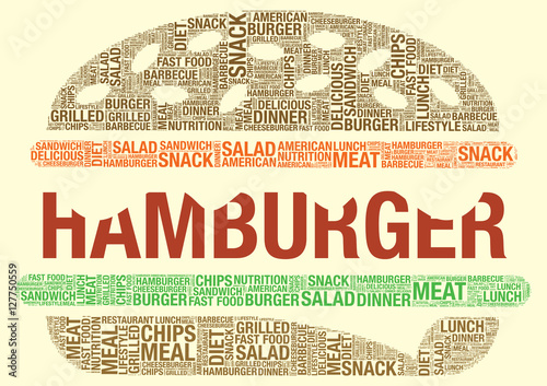 Hamburger word cloud vector illustration concept