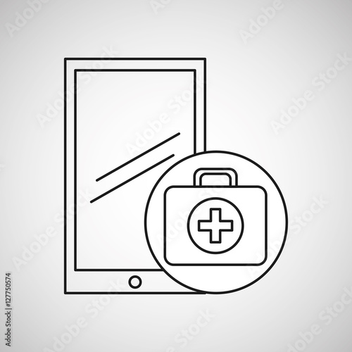 healthy technology with first aid box vector illustration eps 10