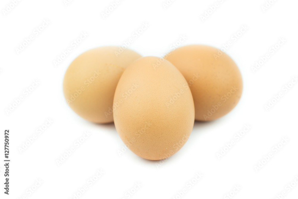 three eggs isolated on white background three eggs isolated on white background