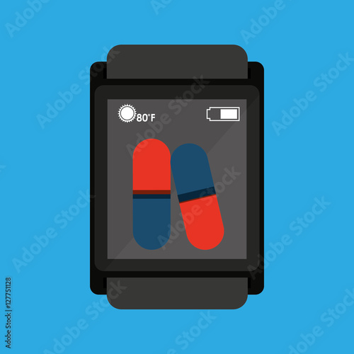 smart watch medical service pill medicine vector illustration eps 10