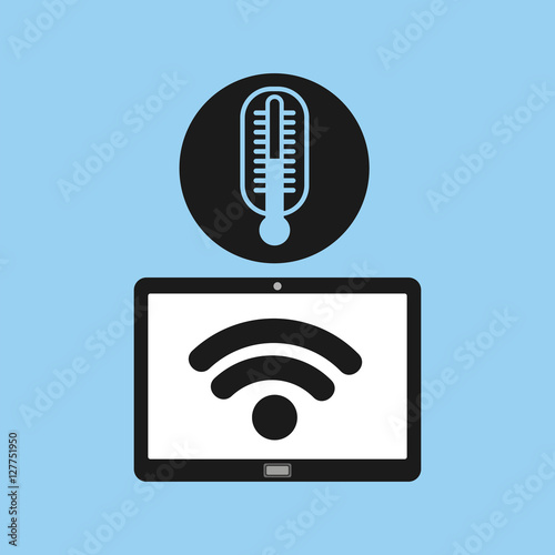 tablet mobile app thermometer vector illustration eps 10