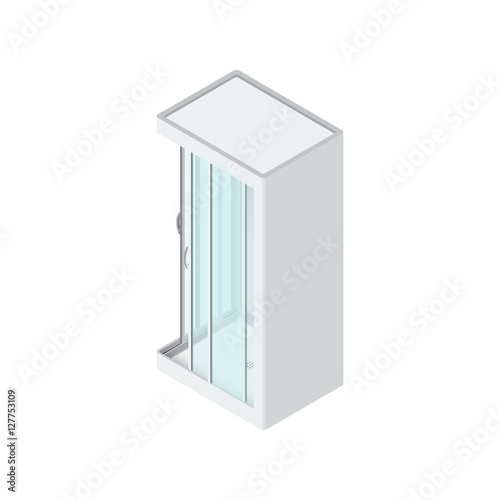 shower cabin Isometric Vector Illustration