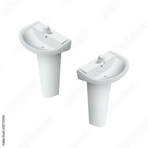Sink in the bathroom for washing face and hands
