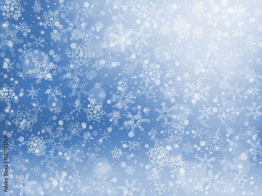 Falling snow texture. Winter festive background. Vector Illustration