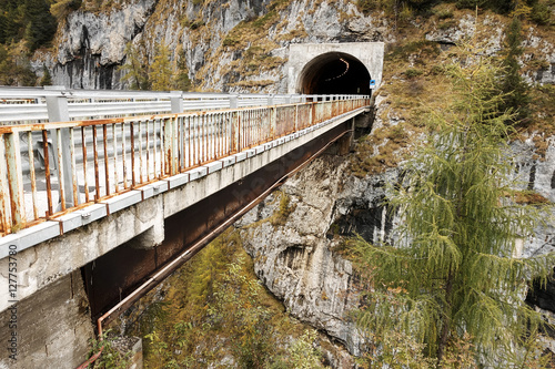 Fotografie Autumn alpine landscape in the Dolomites, Italy, Europe