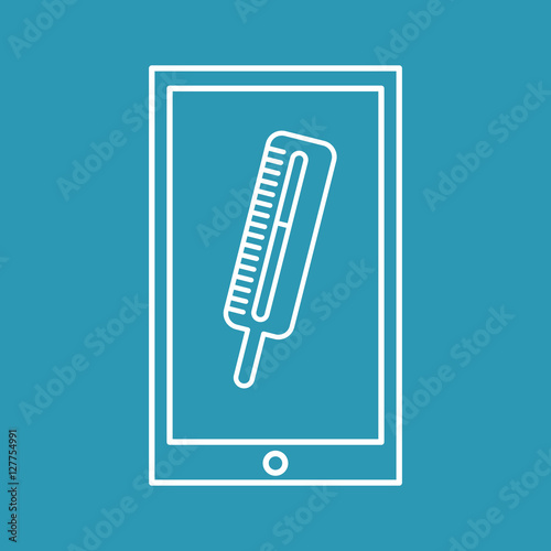mobile phone medical thermometer design vector illustration eps 10