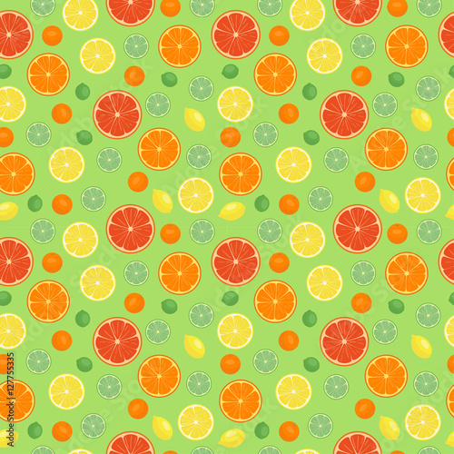 Fototapeta Naklejka Na Ścianę i Meble -  Fruits orange seamless patterns vector