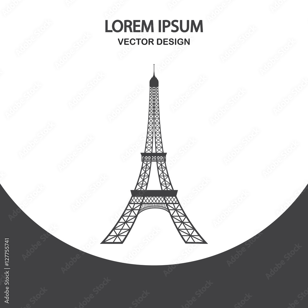 Eiffell tower icon. Simple design for web and mobile