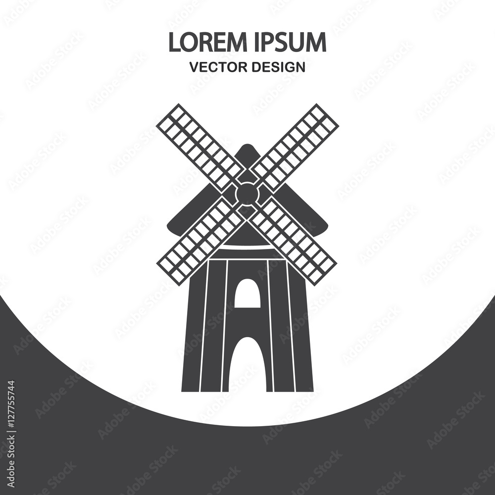 Ancient Mill icon. Simple design for web and mobile Ancient Mill icon. Simple design for web and mobile