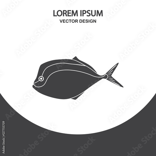 Moonfish icon. Simple design for web and mobile