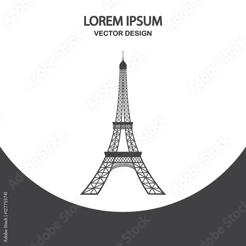 Eiffell tower icon. Simple design for web and mobile