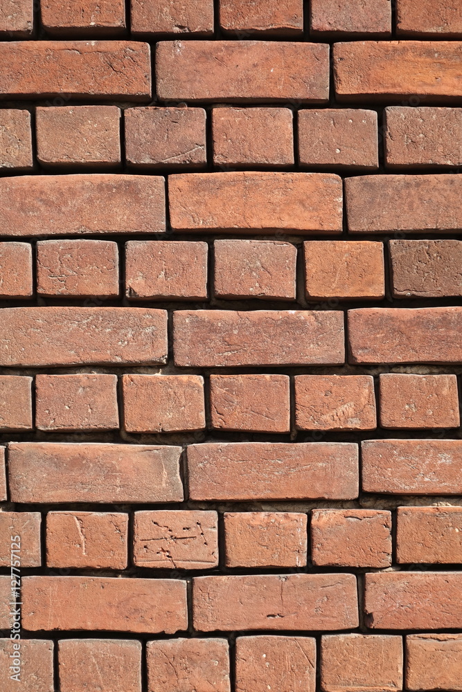 Old Distressed Red Brick Wall With Grungy Surface Vertical Backg Old Distressed Red Brick Wall With Grungy Surface Vertical Backg