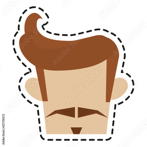 Man head icon. Hipster style vintage retro fashion and culture theme. Isolated design. Vector illustration