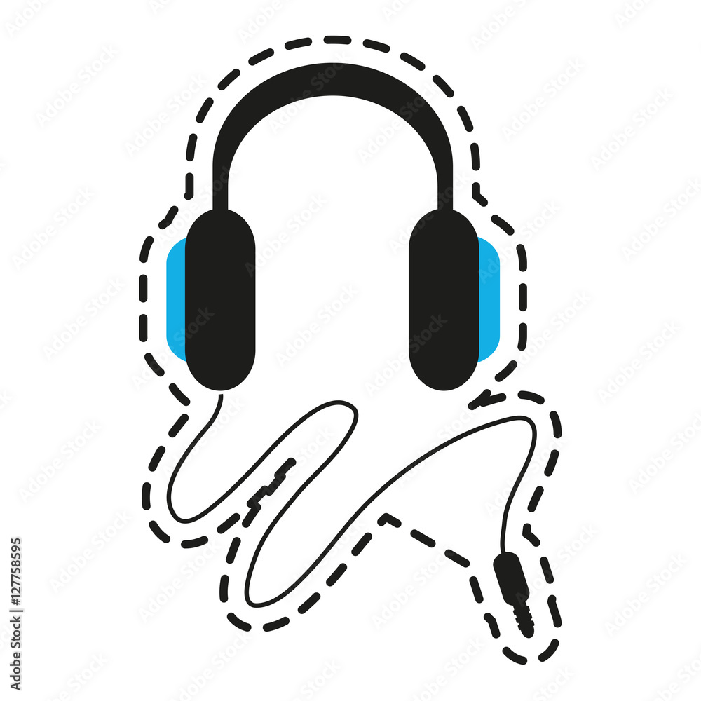Headphone device icon. music sound and musical theme. Isolated design. Vector illustration Headphone device icon. music sound and musical theme. Isolated design. Vector illustration