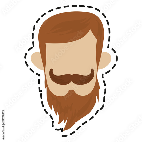 Man head icon. Hipster style vintage retro fashion and culture theme. Isolated design. Vector illustration