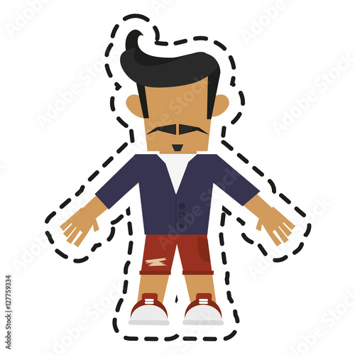 Man icon. Hipster style vintage retro fashion and culture theme. Isolated design. Vector illustration
