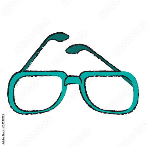 Glasses icon. Fashion style accessory eyesight and lens theme. Isolated design. Vector illustration