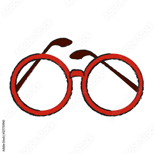 Glasses icon. Fashion style accessory eyesight and lens theme. Isolated design. Vector illustration