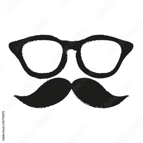 Glasses and mustache icon. Hipster style vintage retro fashion and culture theme. Isolated design. Vector illustration