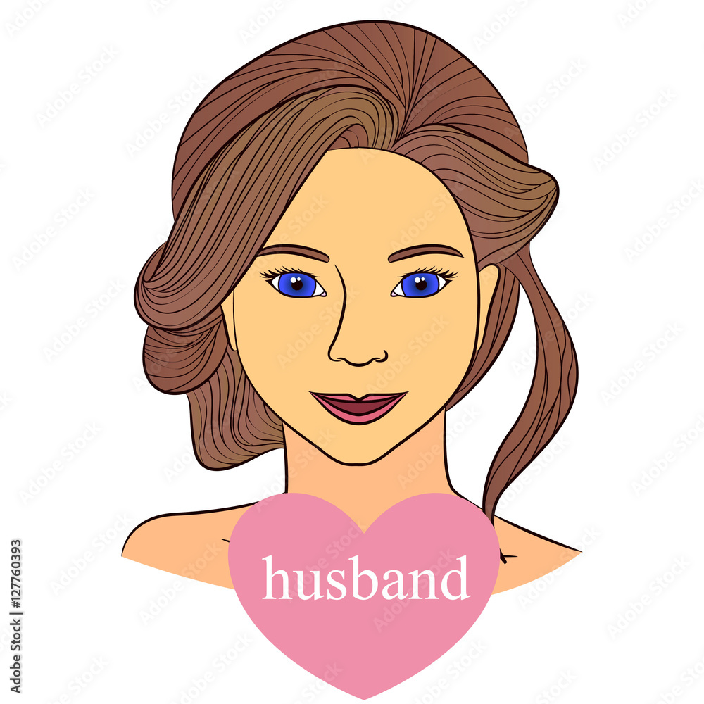 Girl with husband in heart Girl with husband in heart