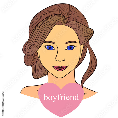 Girl with boyfriend in heart