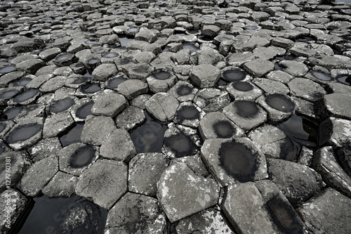 Hexagonal rock formations, Giant's Causeway, Antrium County, Northern Ireland