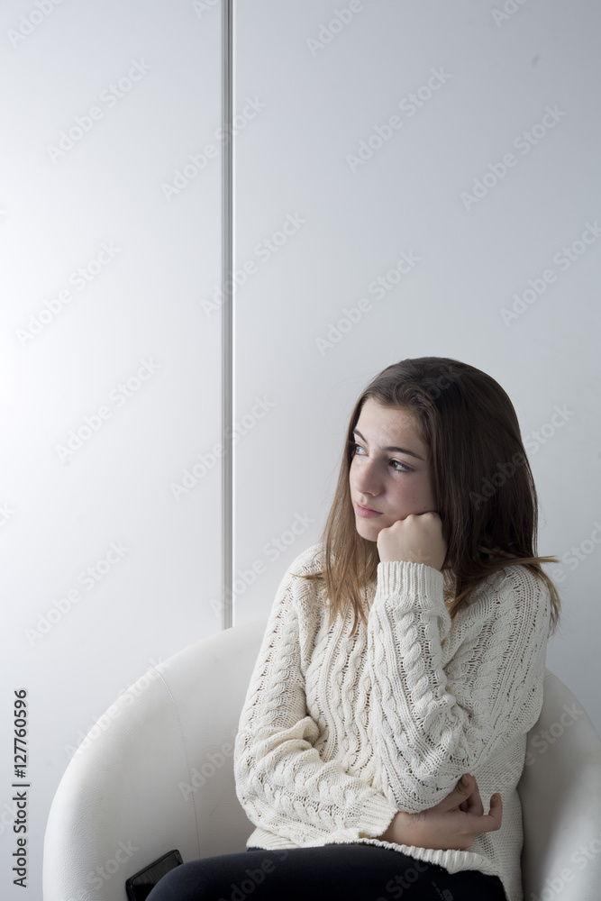 Portrait of adolescent with long chestnut hair Portrait of adolescent with long chestnut hair
