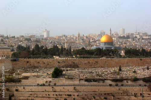 Old city of Jerusalem, Israel. View from the Mount of Olives.