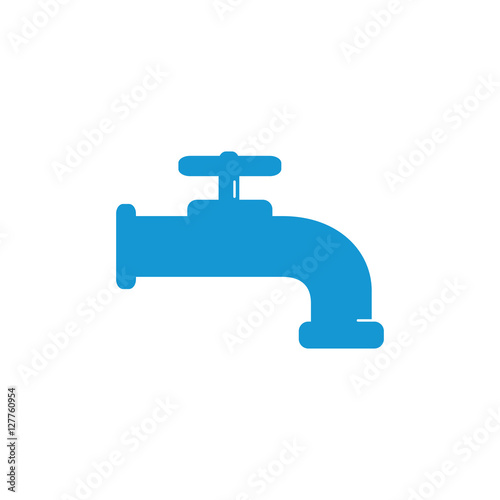 Water Faucet icon. Blue silhouette. Vector illustration.