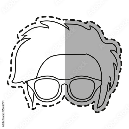 Hear and glasses icon. Hipster style vintage retro fashion and culture theme. Isolated design. Vector illustration
