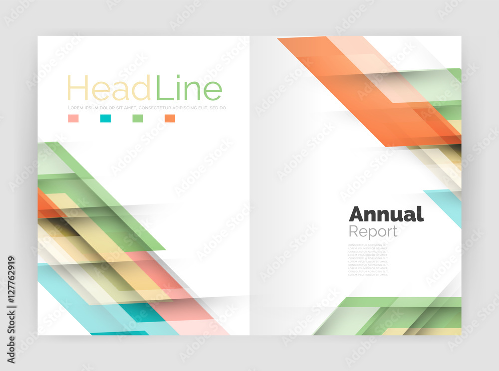 Fototapeta premium Geometric business annual report templates, modern brochure flyer template