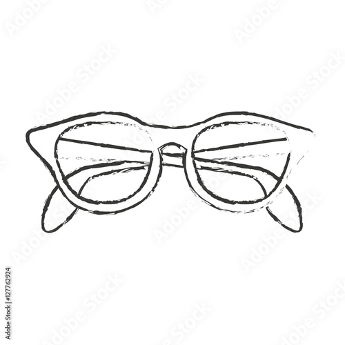 Glasses icon. Fashion style accessory eyesight and lens theme. Isolated design. Vector illustration