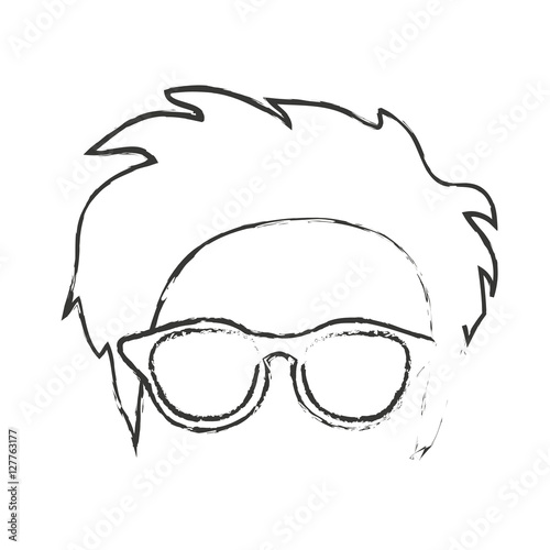 Hear and glasses icon. Hipster style vintage retro fashion and culture theme. Isolated design. Vector illustration