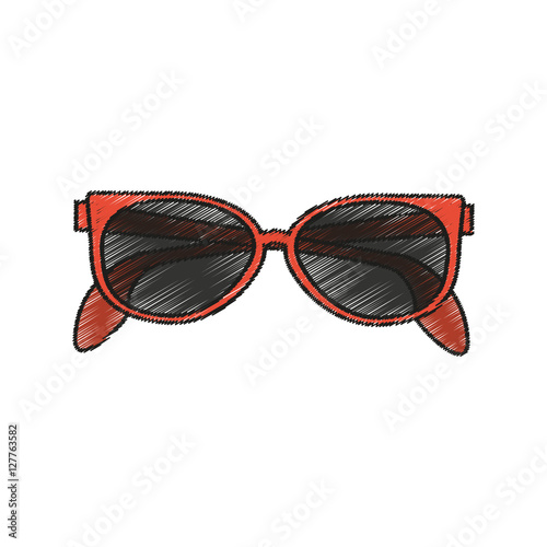 Glasses icon. Fashion style accessory eyesight and lens theme. Isolated design. Vector illustration
