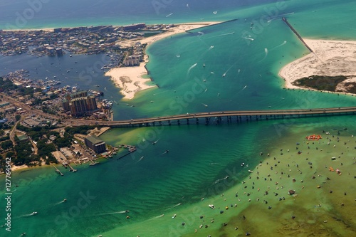 Aerial image of the Destin Harbor in Destin, Florida  photo