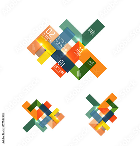 Abstract paper geometric infographic templates
