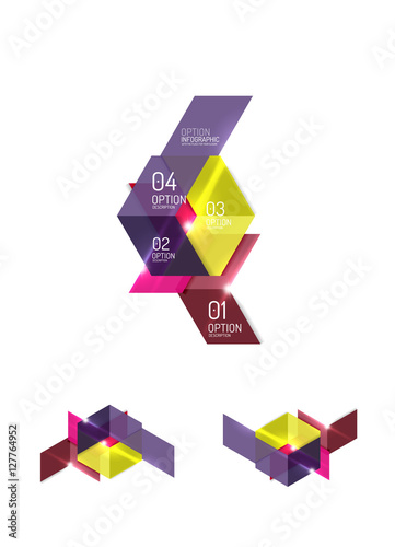 Abstract paper geometric infographic templates