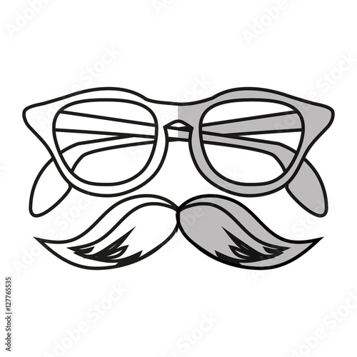 Glasses and mustache icon. Hipster style vintage retro fashion and culture theme. Isolated design. Vector illustration