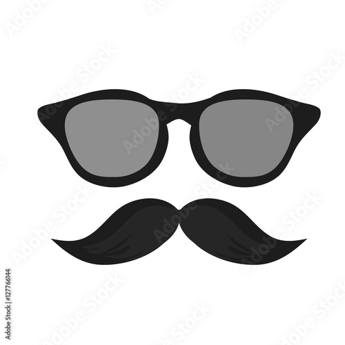 Glasses and mustache icon. Hipster style vintage retro fashion and culture theme. Isolated design. Vector illustration