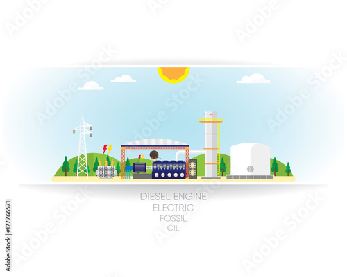 oil energy with diesel engine generate the electric