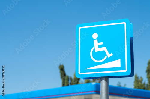 Reserved parking sign for handicapped people