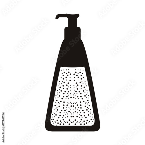 black silhouette bottle with dispenser for liquids vector illustration