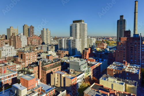 Aerial of East Side of Manhattan