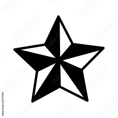 silhouette monochrome Star of five points vector illustration