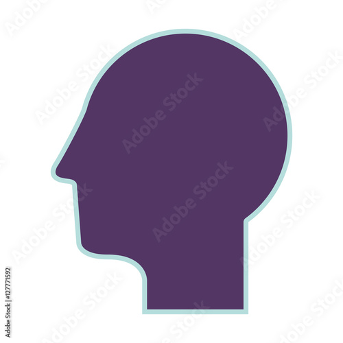 purple silhouette profile head human vector illustration