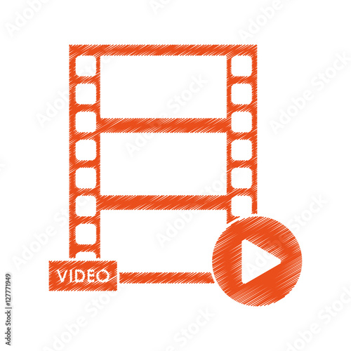 Film strip icon. Cinema movie video film and media theme. Isolated design. Vector illustration