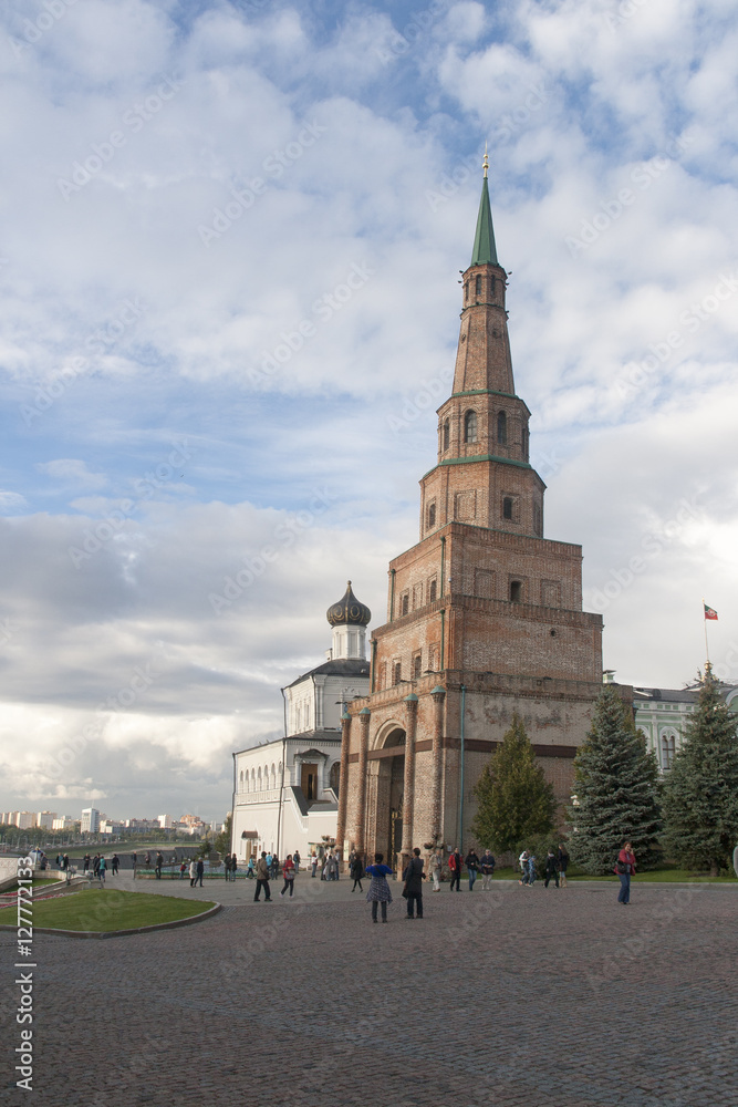 leaning tower in kremlin,kazan,russian federation