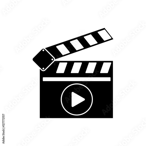 Clapboard icon. Cinema movie video film and media theme. Isolated design. Vector illustration